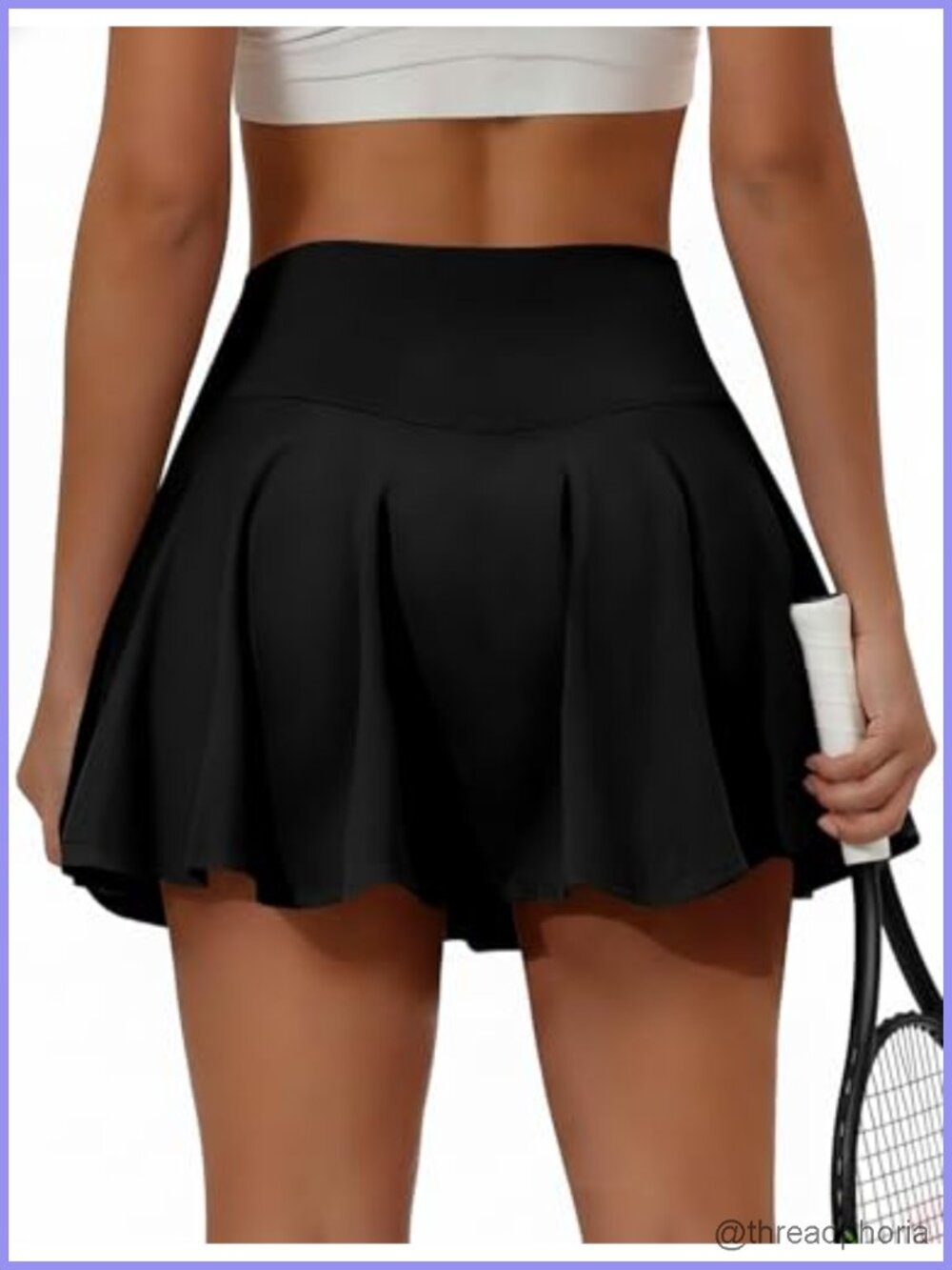 Flared Athletic Skort High Waisted Tennis Skirt with Built-in Shorts and Pockets